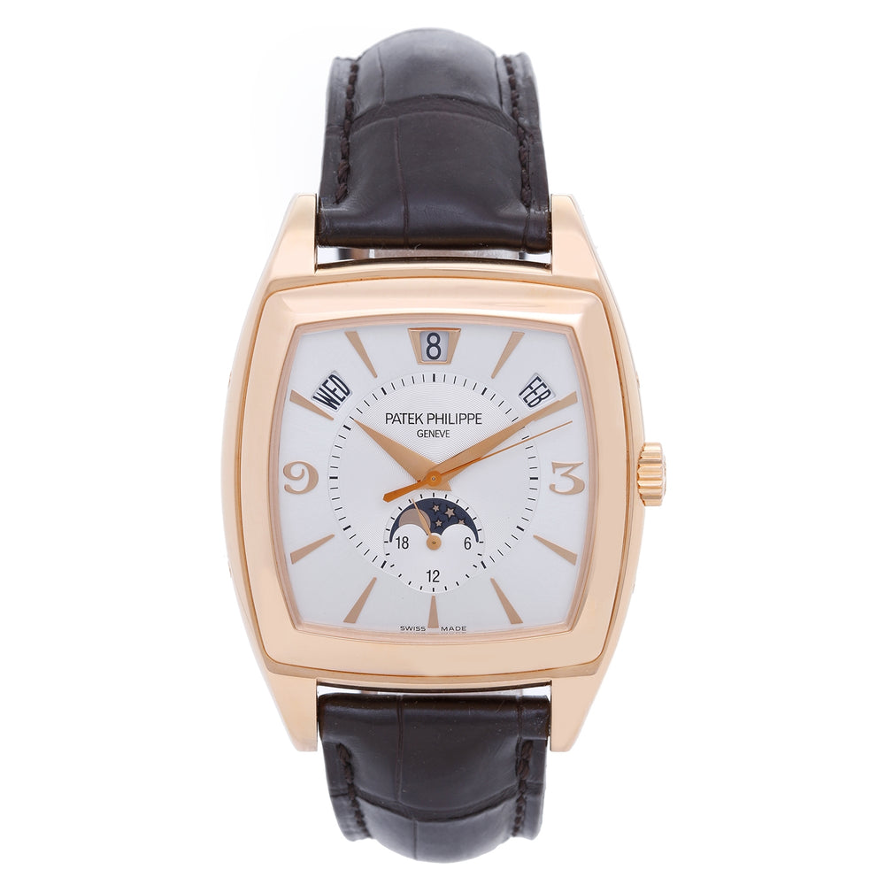 Patek Philippe Gondolo Calendario Annual Calendar Men's 18k Rose Gold Moonphase AM/PM Watch 5135R