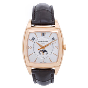 Patek Philippe Gondolo Calendario Annual Calendar Men's 18k Rose Gold Moonphase AM/PM Watch 5135R