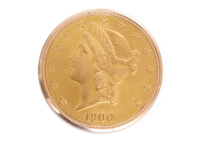 Bucherer Pocket Watch Hidden Inside 1900 Liberty Double Eagle Gold Coin