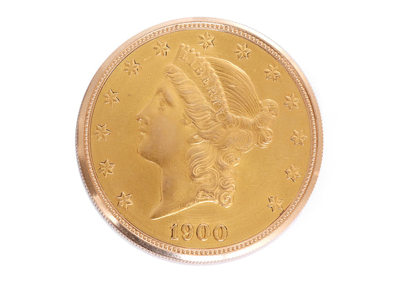Bucherer Pocket Watch Hidden Inside 1900 Liberty Double Eagle Gold Coin