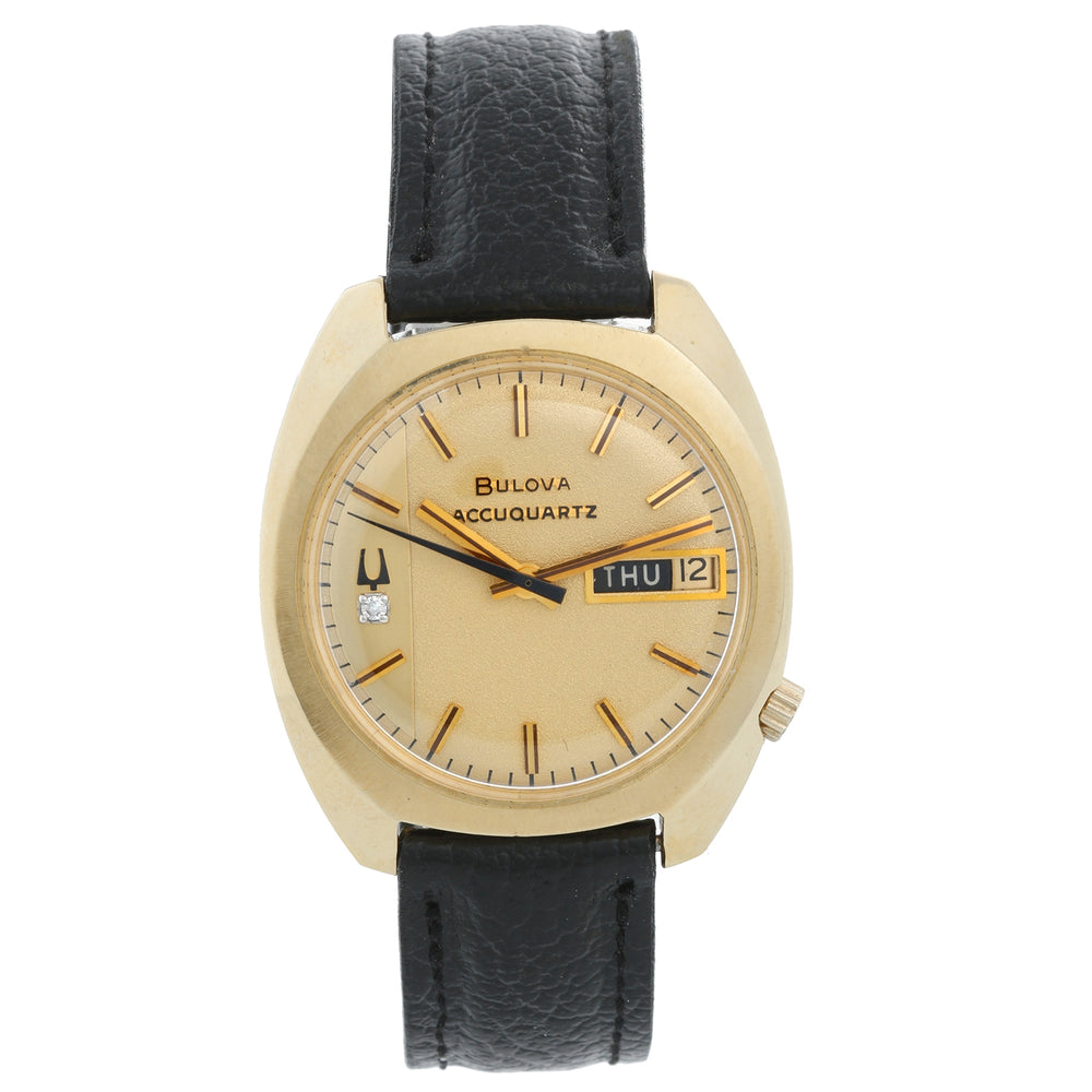 Bulova Accuquartz 14K Yellow Gold Mens Watch