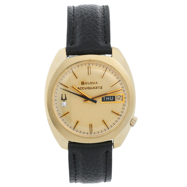 Bulova Accuquartz 14K Yellow Gold Mens Watch