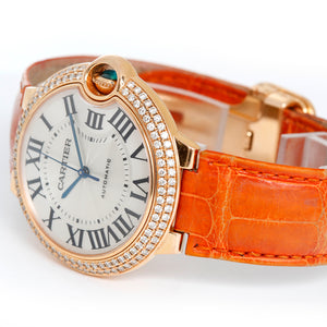 Cartier Ballon Bleu 18K Rose Gold Leather Strap W900551