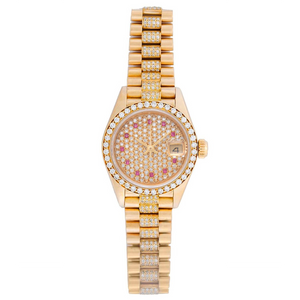 Rolex President 18k Ladies Gold Diamond Watch 79138