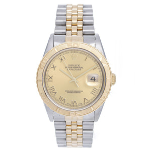 Rolex 2-Tone Turnograph Men's Steel & Gold Watch Champagne Dial 16263