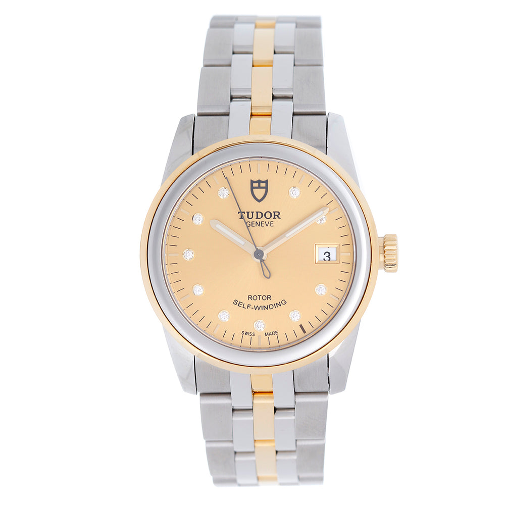 Tudor Glamour Day-Date Men's Stainless Steel and Gold Watch 5500