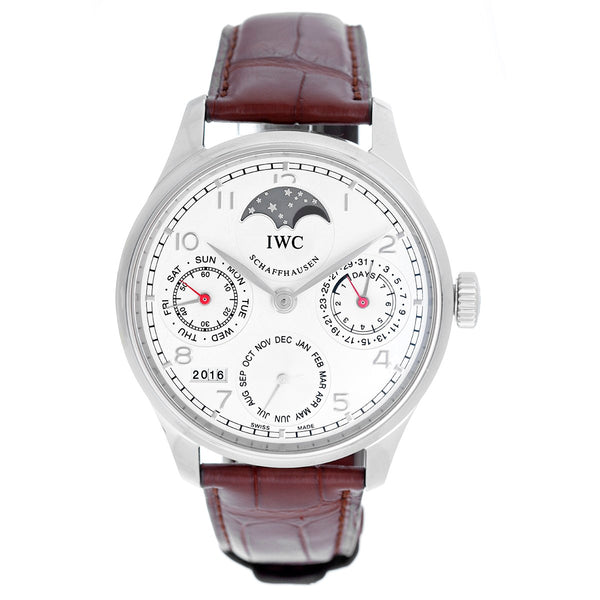 IWC Portuguese 7 Days Perpetual Calendar Stainless Steel Men's Complicated Watch IW502308 Limited Edition of 500