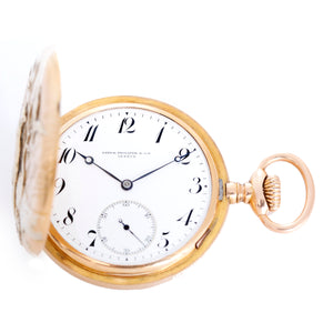 Patek Philippe 18k Yellow Gold Hunting Case Pocket Watch Wildlife Scene