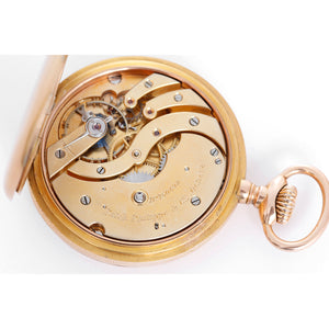 Patek Philippe 18k Yellow Gold Hunting Case Pocket Watch Wildlife Scene