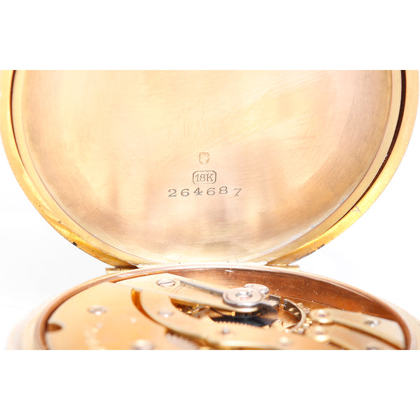 Patek Philippe 18k Yellow Gold Hunting Case Pocket Watch Wildlife Scene