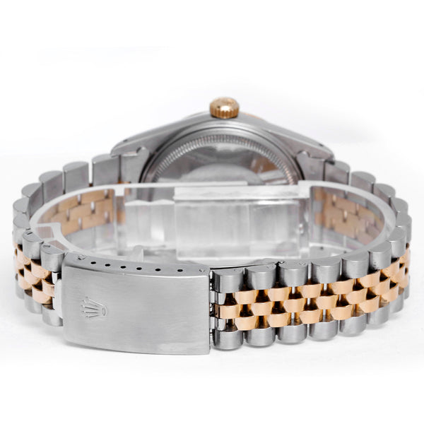 Men's Rolex Datejust 2-Tone Blue Diamond Dial Watch 16013