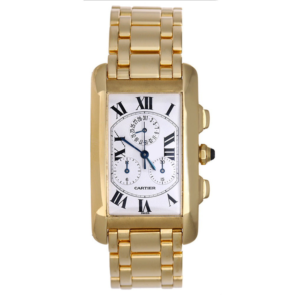 Cartier Tank Americaine 18K Chronograph Watch W26011K2