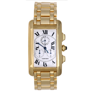 Cartier Tank Americaine 18K Chronograph Watch W26011K2