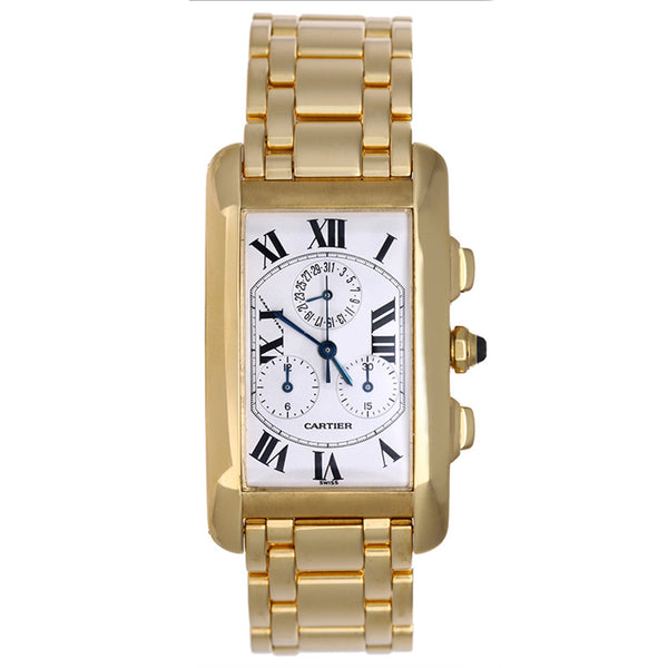 Cartier Tank Americaine 18K Chronograph Watch W26011K2