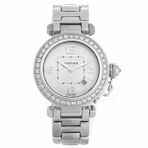 Cartier 18K White Gold Pasha Automatic Ladies Watch WJ1116M9