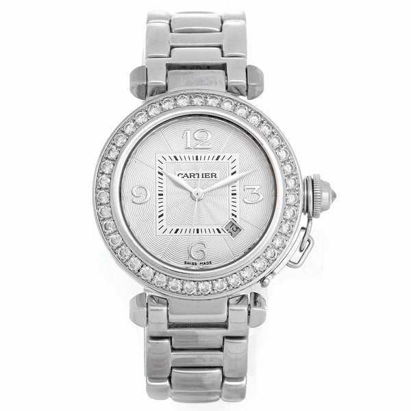 Cartier 18K White Gold Pasha Automatic Ladies Watch WJ1116M9