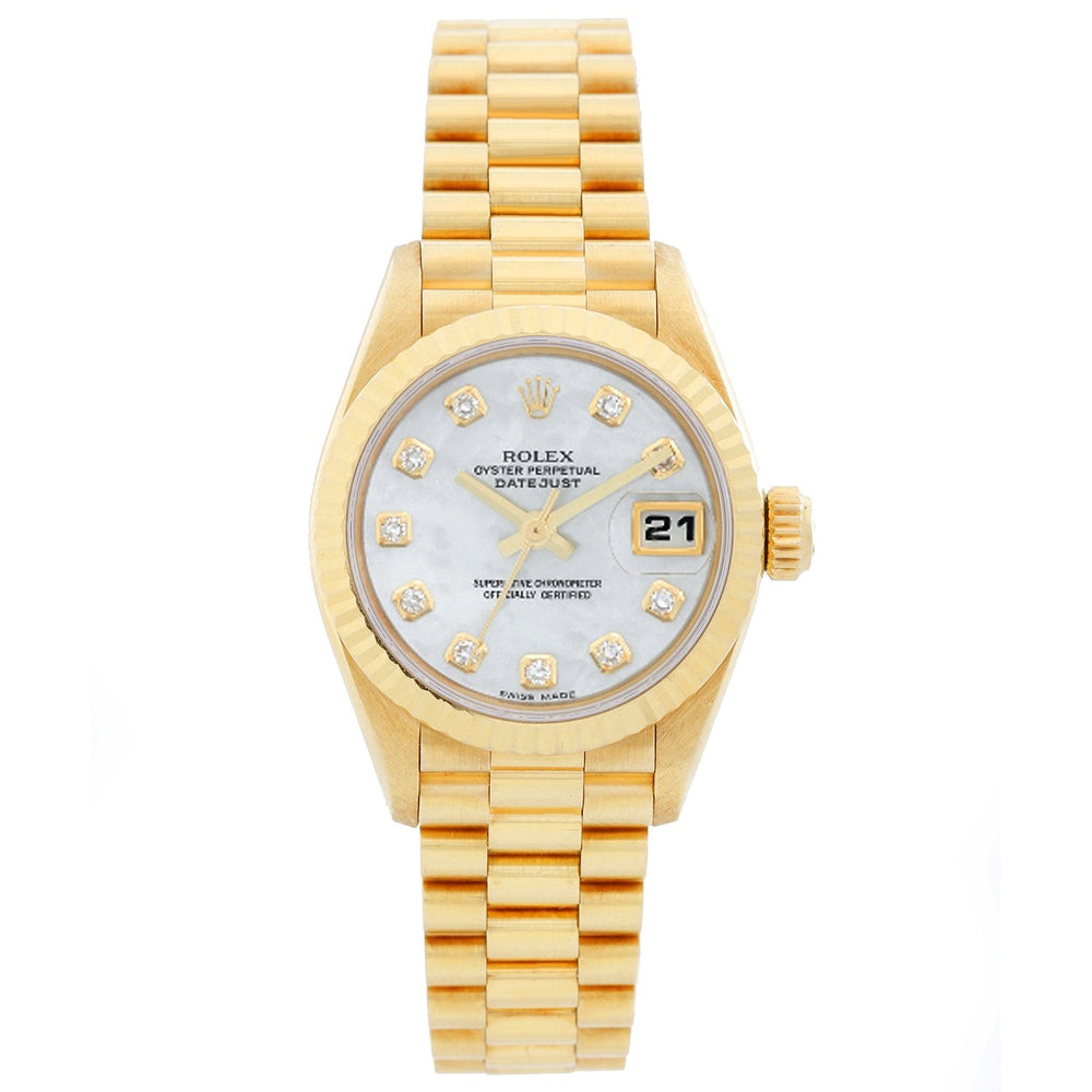 Rolex Ladies President 18K Yellow Gold Diamond Watch 79178