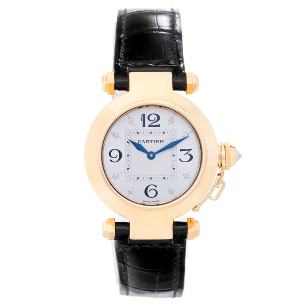 Cartier Pasha 18k Yellow Gold Ladies 32mm Quartz Watch WJ11891G