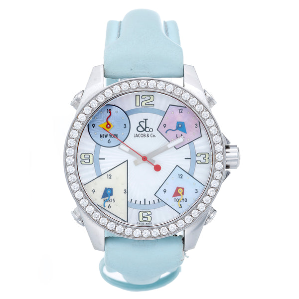 Jacob & Co. Five 5 Time Zone Men's/ Ladies 47mm Stainless Steel Watch