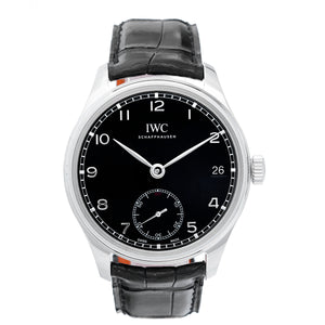 IWC Portuguese Hand Wound Eight Days Black Watch IW510202