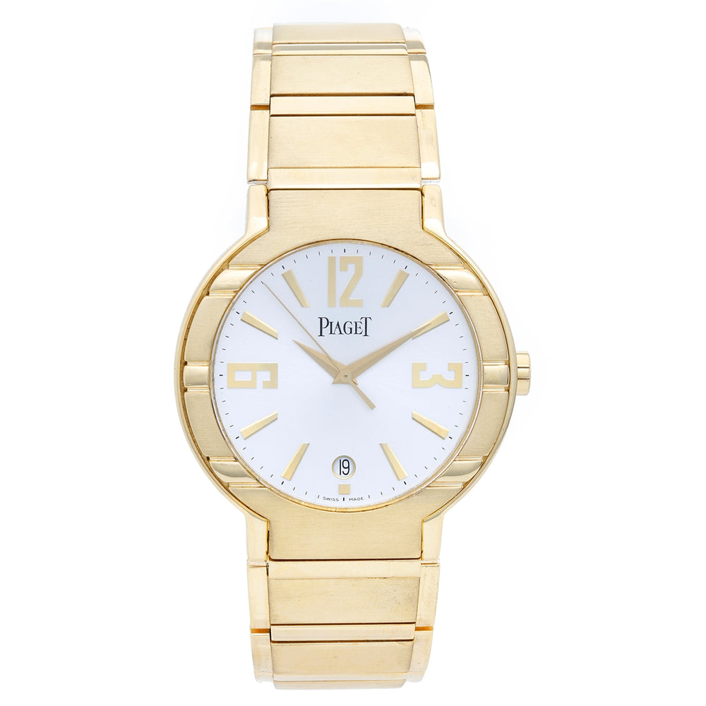Piaget Polo 18k Yellow Gold Round Men's Watch Silver Dial G0A26021