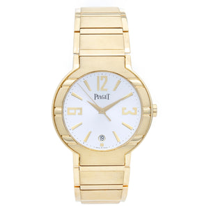 Piaget Polo 18k Yellow Gold Round Men's Watch Silver Dial G0A26021