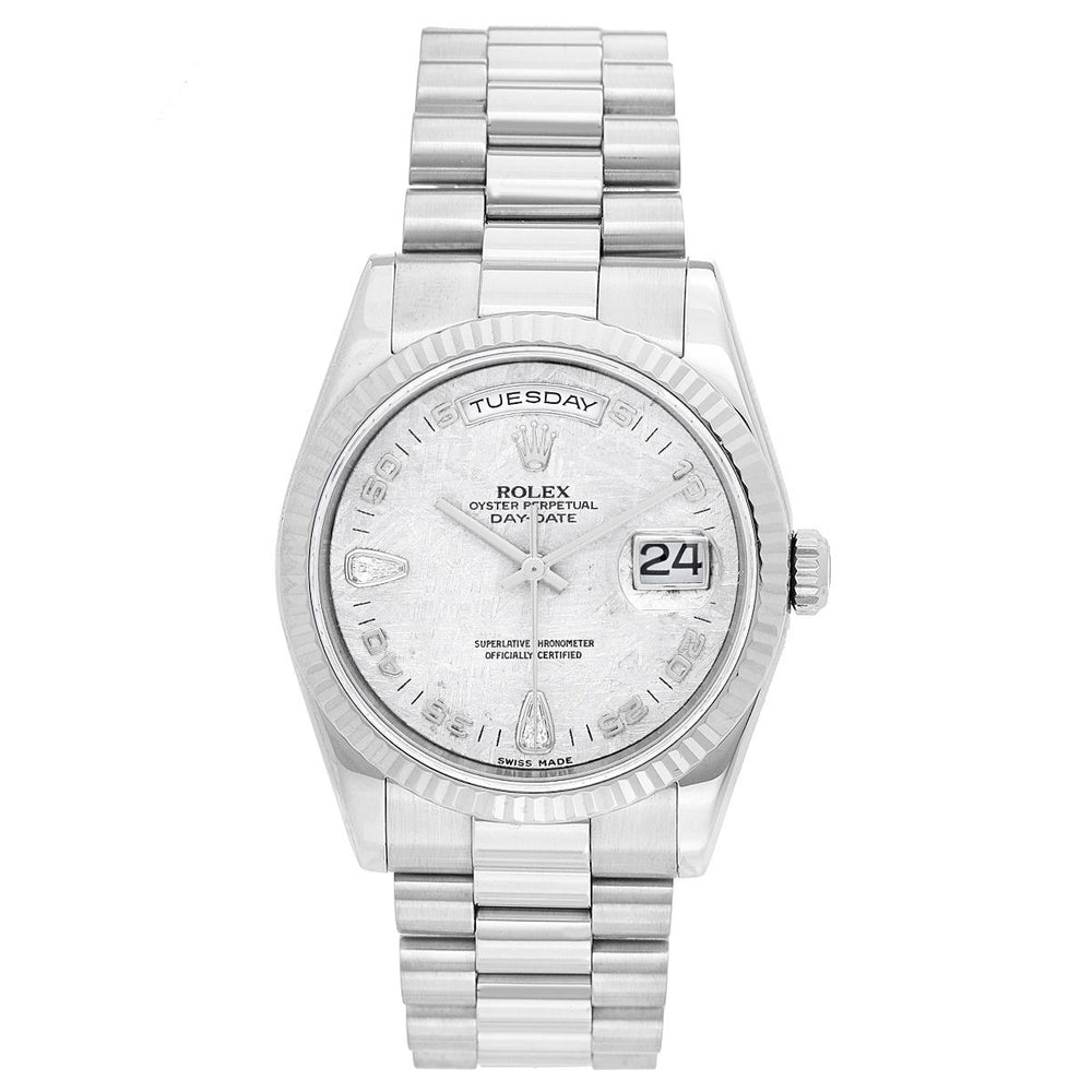 Rolex President Day-Date Men's 18k White Gold Watch 118239