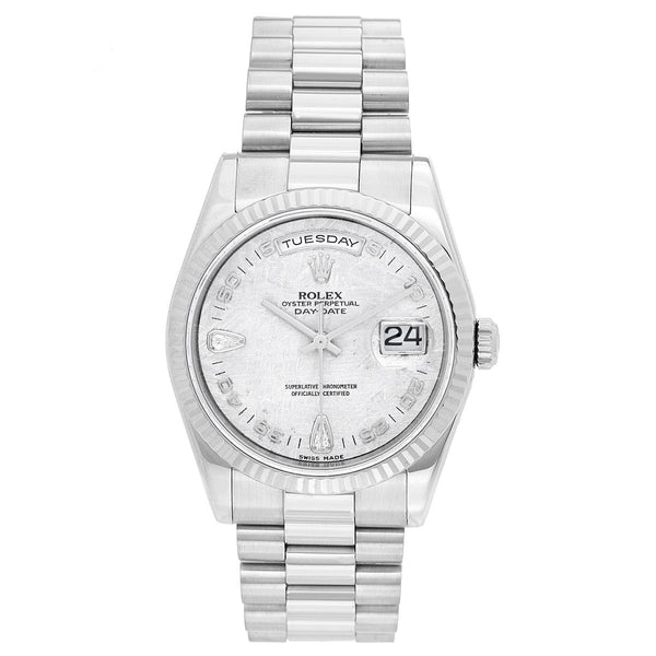 Rolex President Day-Date Men's 18k White Gold Watch 118239