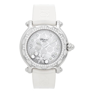 Chopard Happy Sport Snowflake Stainless Steel and White Gold Watch 28/8946