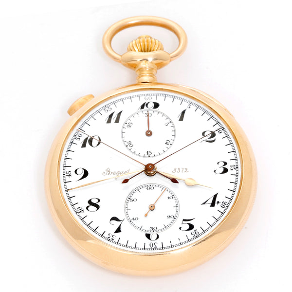 Breguet 18K Yellow Gold Split Second Chronograph Pocket Watch