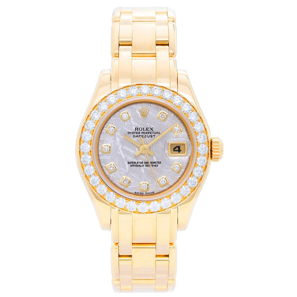 Rolex Ladies Masterpiece/Pearlmaster Gold Diamond Watch 80298