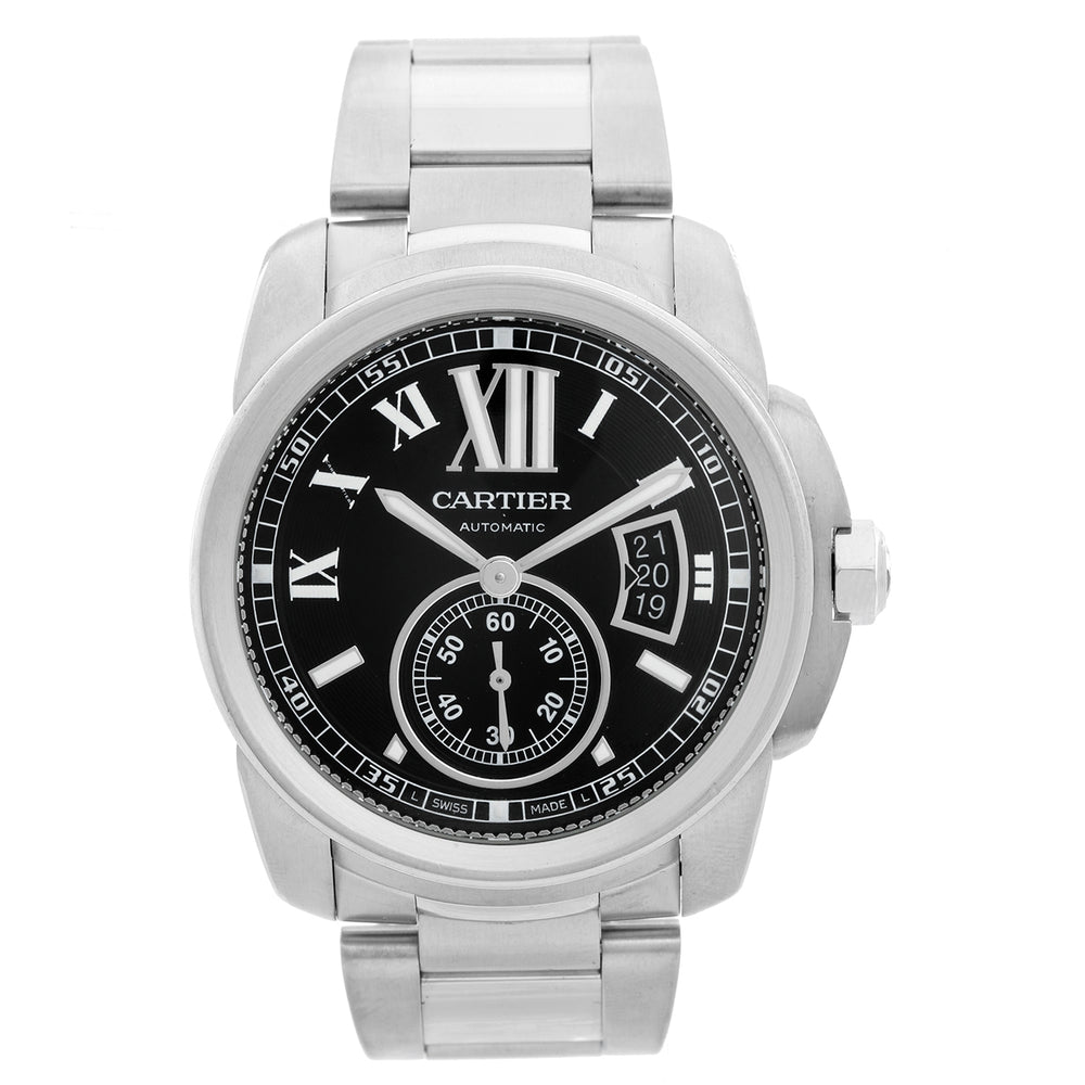 Cartier Calibre Stainless Steel Men's 42mm Watch W7100015 3389