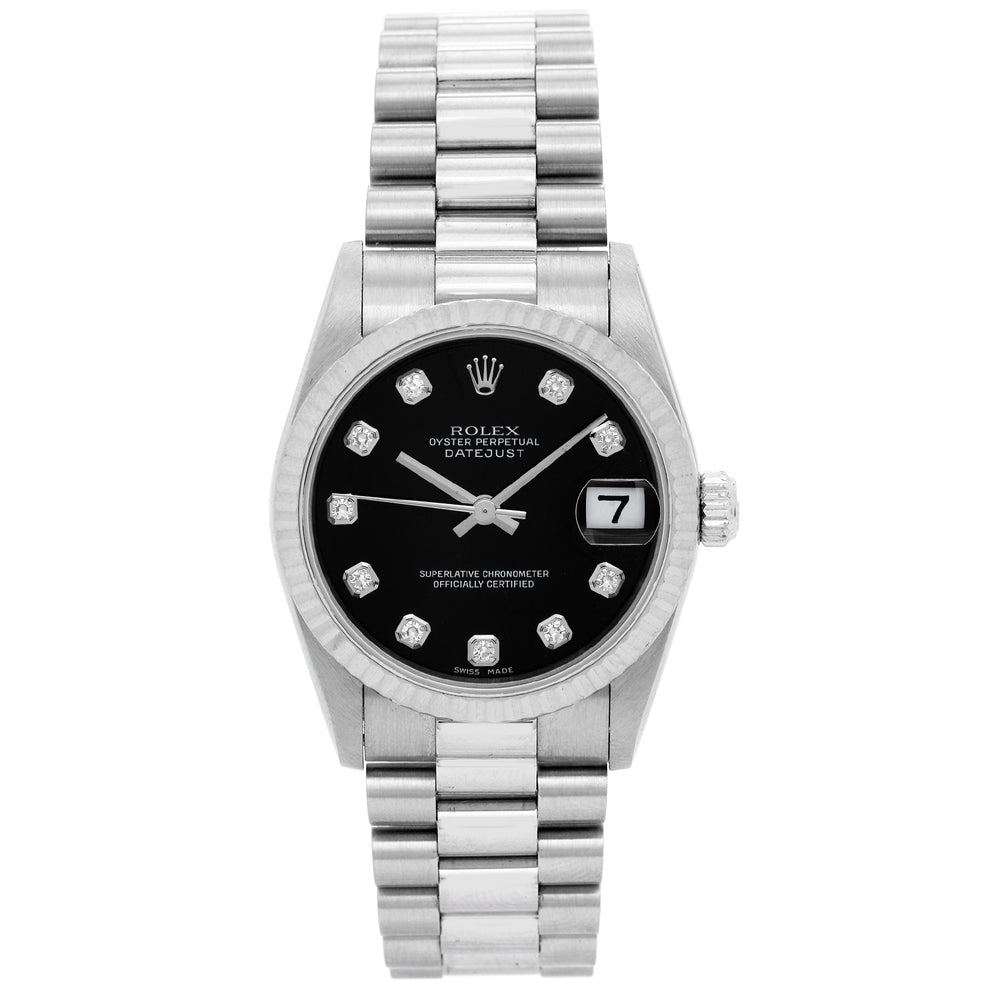 Rolex Oyster Perpetual 18k White Gold Midsize  Watch 68279