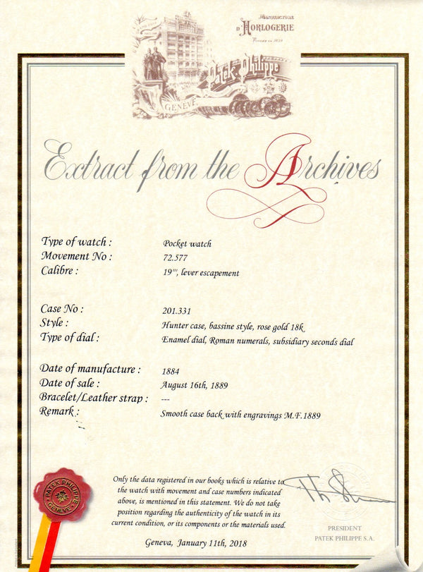 Patek Philippe & Co. Hunter Case Pocket Watch