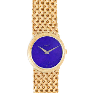 Piaget Ladies 18k Yellow Gold Dress Watch With Lapis Dial