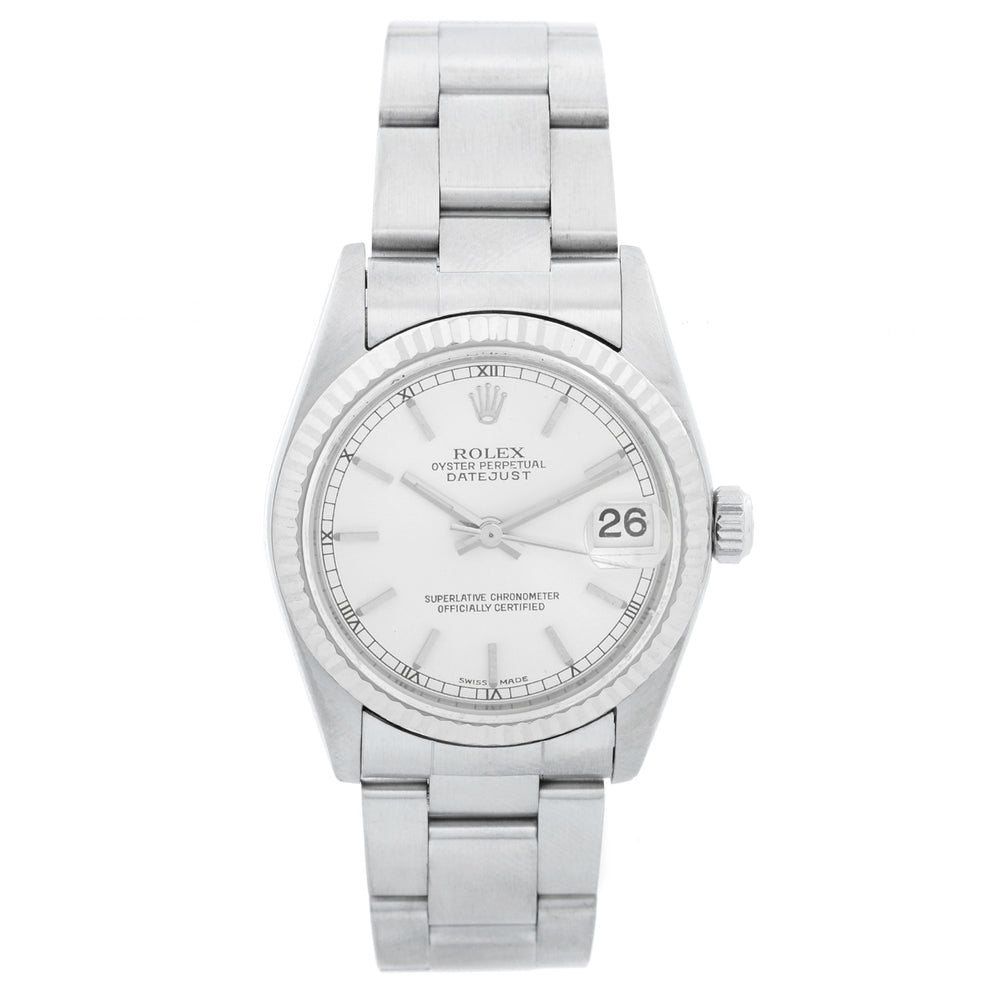 Rolex Midsize Stainless Steel Datejust Silver Dial Watch 78274