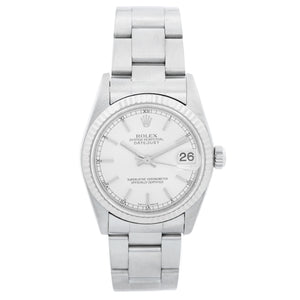 Rolex Midsize Stainless Steel Datejust Silver Dial Watch 78274