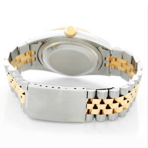 Rolex Datejust Men's 2-Tone Watch 16233 Ivory Colored Pyramid Dial