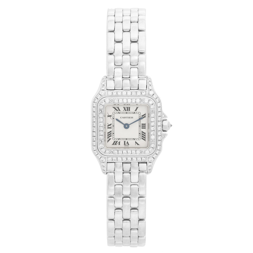 Cartier Panther 18K White Gold with Double Diamond Bezel