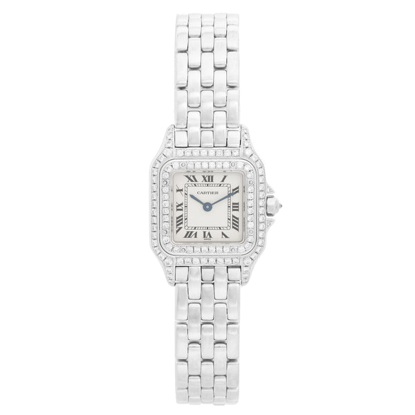 Cartier Panther 18K White Gold with Double Diamond Bezel