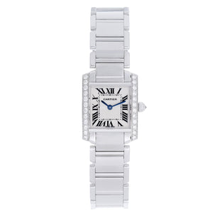 Cartier Tank Francaise 18k White Gold & Diamonds WE1002S3