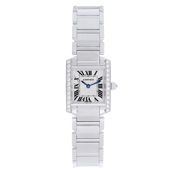 Cartier Tank Francaise 18k White Gold & Diamonds WE1002S3