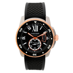 Calibre de Diver Cartier Men's 18K Rose Gold and Stainless Steel Watch