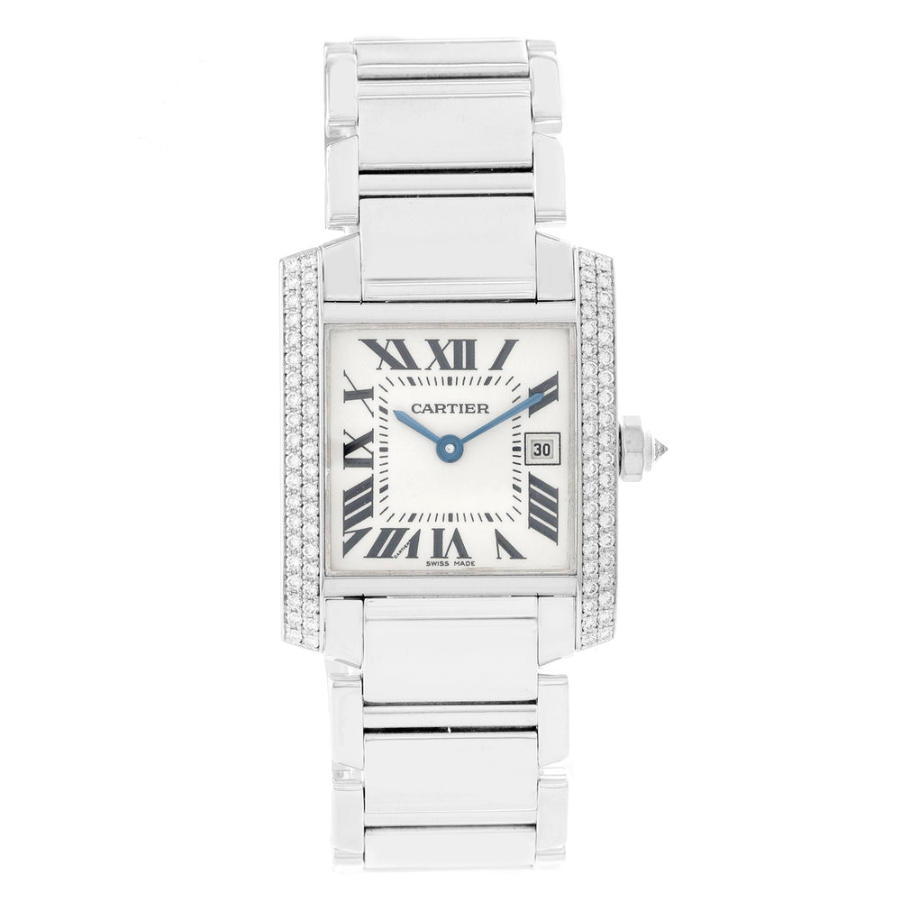 Cartier Tank Francaise 18k White Gold Midsize Watch WE101851