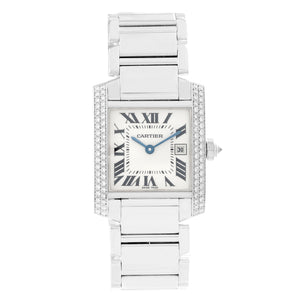 Cartier Tank Francaise 18k White Gold Midsize Watch WE101851
