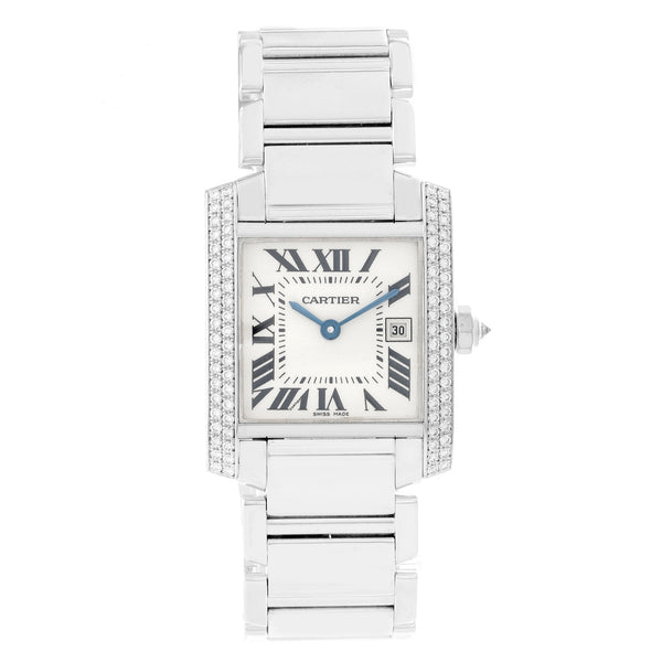 Cartier Tank Francaise 18k White Gold Midsize Watch WE101851
