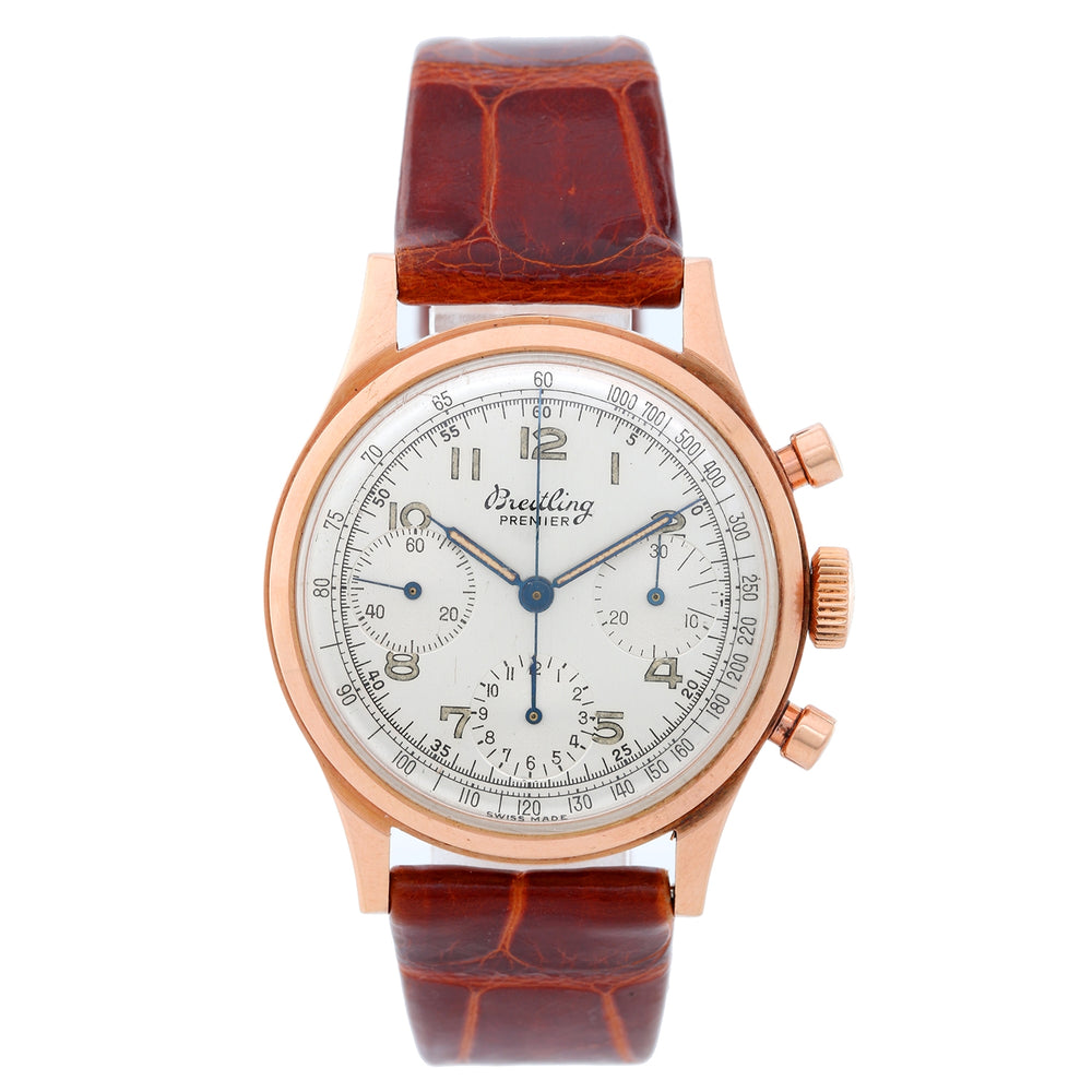 Vintage Breitling Premier 18K Rose Gold 788 Men's Watch