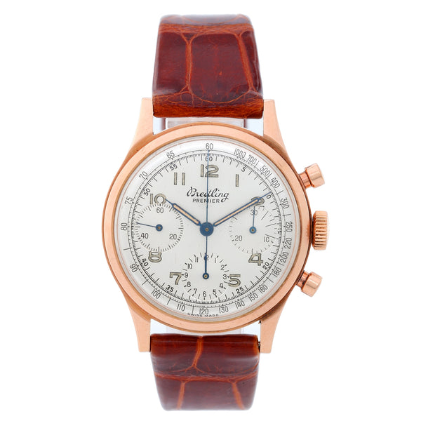 Vintage Breitling Premier 18K Rose Gold 788 Men's Watch