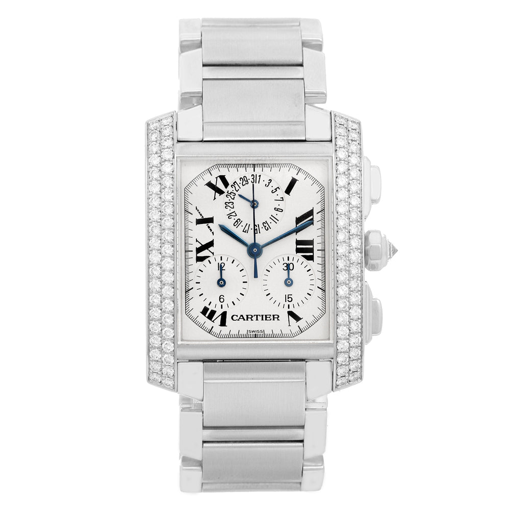 Cartier Tank Francaise 18K White Gold Chronograph
