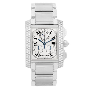 Cartier Tank Francaise 18K White Gold Chronograph